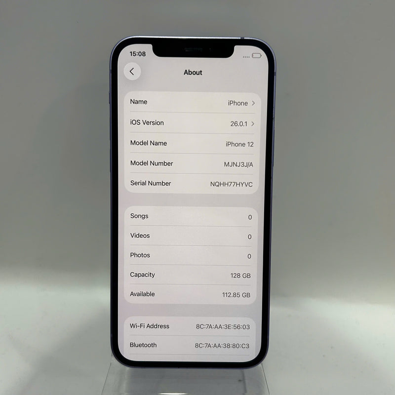 iPhone 12 128GB Tím 98% pin 100% Quốc tế từ AU (Không dùng sim AU - xước viền nhẹ, ĐTP) - HH4281
