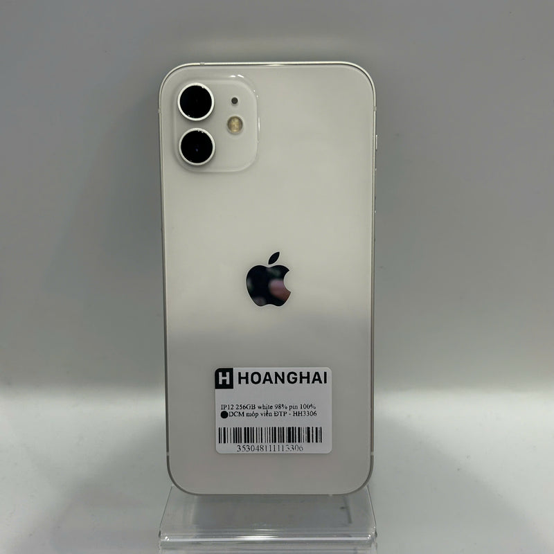 iPhone 12 256GB Trắng 98% pin 100% Máy đã trả hết tiền mạng dùng như Quốc tế Apple (Đã thay pin, móp viền) - HH3306
