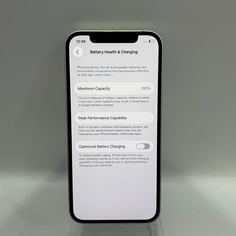 iPhone 12 256GB Trắng 98% pin 100% Máy đã trả hết tiền mạng dùng như Quốc tế Apple (Đã thay pin, móp viền) - HH3306