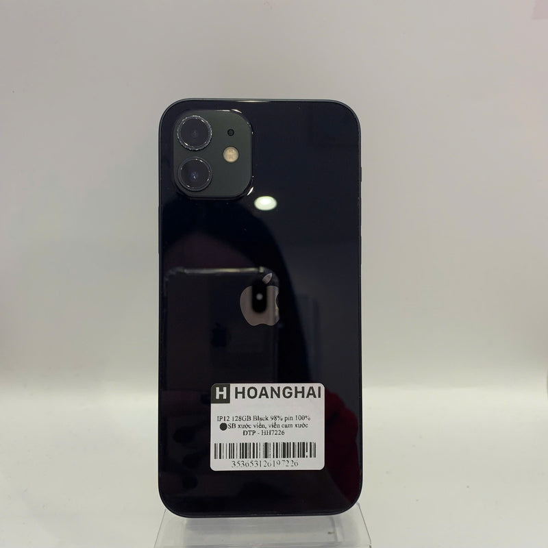 iPhone 12 128GB Đen 98% pin 100% Máy đã trả hết tiền mạng dùng như Quốc tế Apple (xước viền, viền cam xước, ĐTP) - HH7226