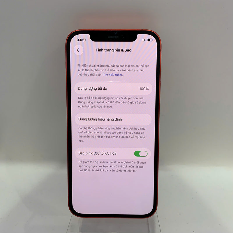 iPhone 12 128GB Đỏ 98% pin 100% Quốc tế từ SB (Không dùng sim SB - Đã thay pin) - HH9842