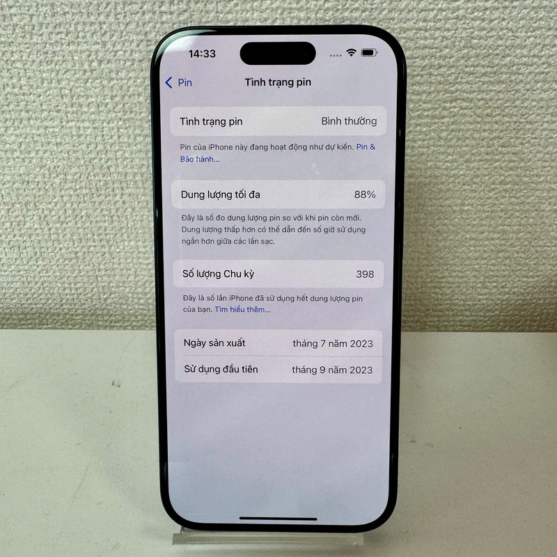 iPhone 15 Pro 128GB Xanh Dương 98% pin 88% Máy đã trả hết tiền mạng dùng như Quốc tế Apple (Xước dăm màn) - HH1047