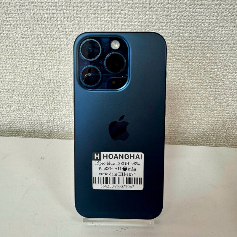 iPhone 15 Pro 128GB Xanh Dương 98% pin 88% Máy đã trả hết tiền mạng dùng như Quốc tế Apple (Xước dăm màn) - HH1047