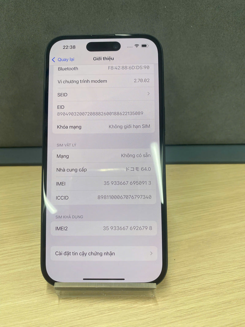 iPhone 15 128GB Đen 99% pin 100% Fullbox Quốc tế từ DCM (Không dùng sim DCM) - HH10913