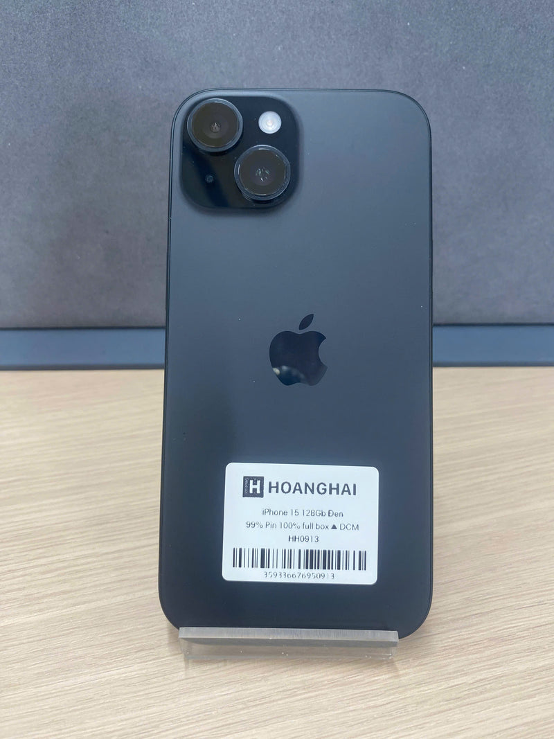 iPhone 15 128GB Đen 99% pin 100% Fullbox Quốc tế từ DCM (Không dùng sim DCM) - HH10913