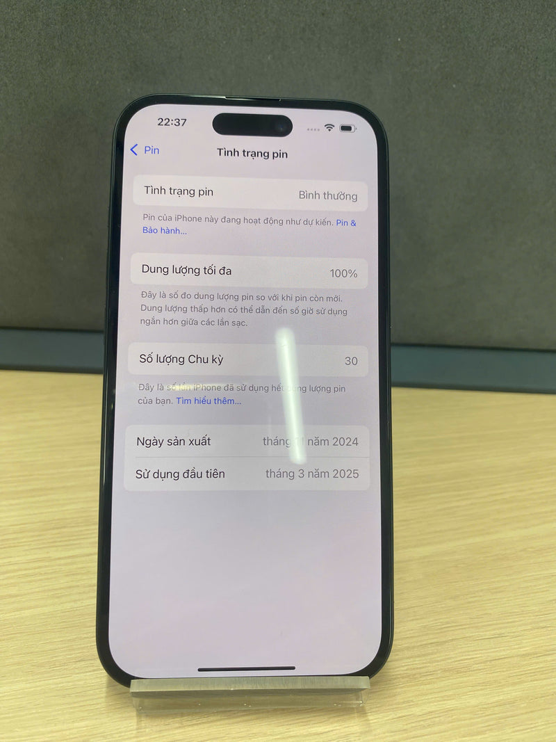 iPhone 15 128GB Đen 99% pin 100% Fullbox Quốc tế từ DCM (Không dùng sim DCM) - HH10913