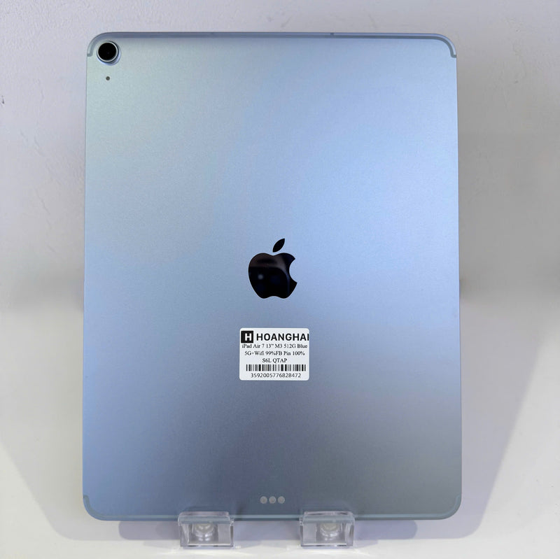 Ipad Air 7 M3 2025 13" 512GB Xanh Dương 5G + Wifi 99% Fullbox pin 100% Quốc tế Apple (Sạc 6 lần)- HH8472