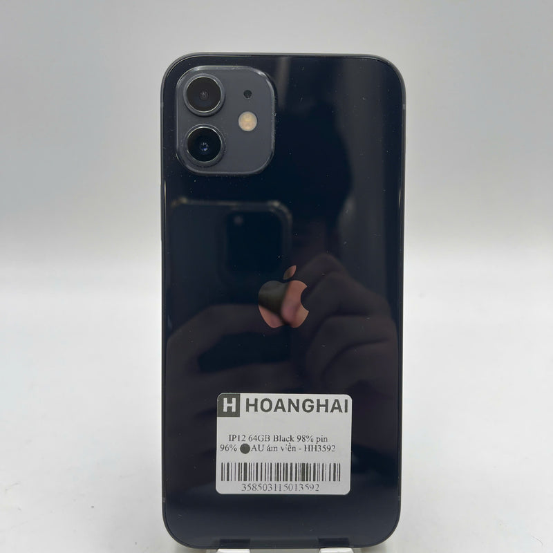 iPhone 12 64GB Đen 98% pin 96% Máy đã trả hết tiền mạng dùng như Quốc tế Apple (ám viền) - HH3592