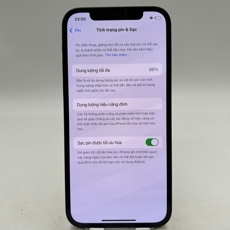 iPhone 12 64GB Đen 98% pin 86% Máy đã trả hết tiền mạng dùng như Quốc tế Apple (xước viền, xước viền cam) - HH0296