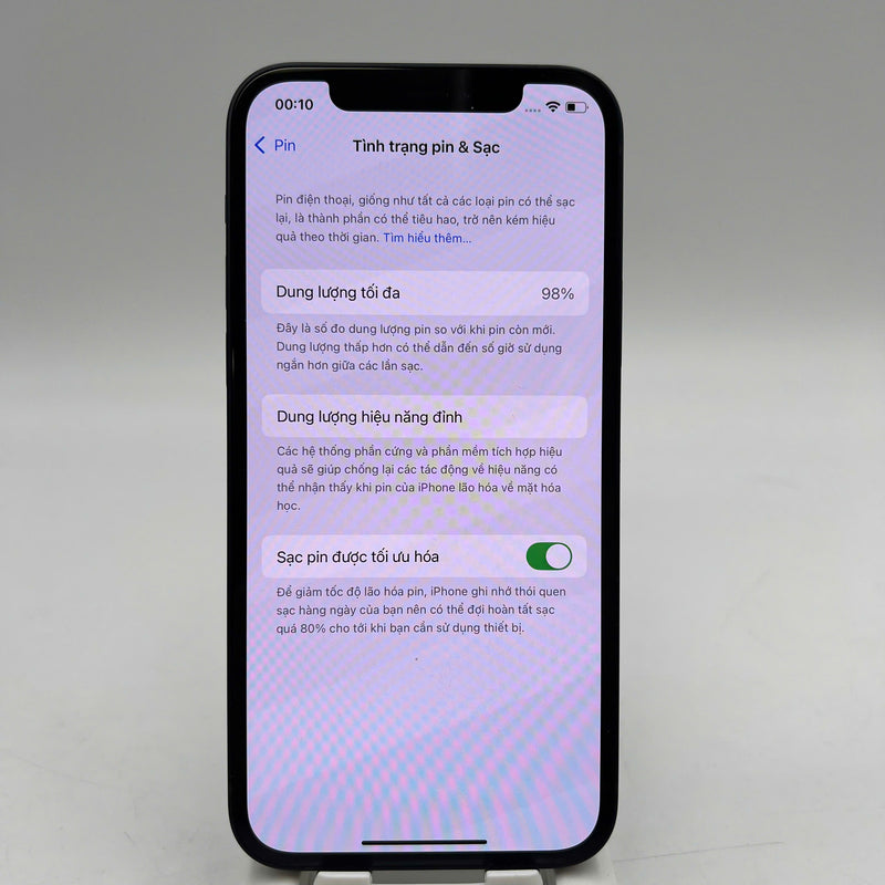 iPhone 12 64GB Đen 98% pin 98% Máy đã trả hết tiền mạng dùng như Quốc tế Apple - HH4276