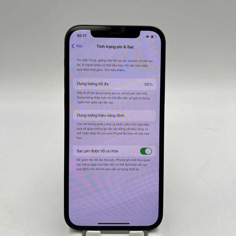 iPhone 12 64GB Đen 98% pin 88% Máy đã trả hết tiền mạng dùng như Quốc tế Apple - HH8076