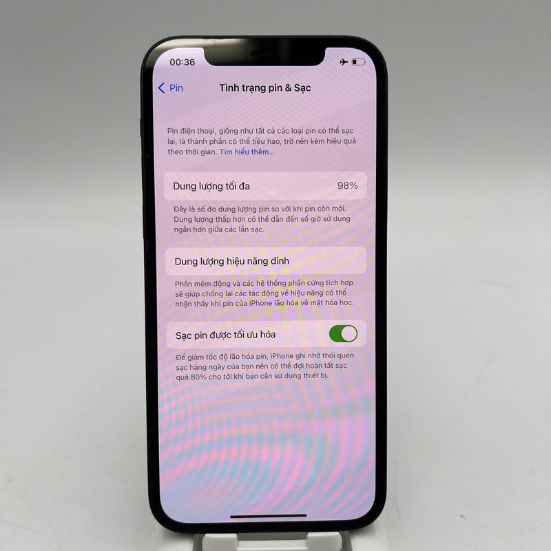 iPhone 12 64GB Đen 98% pin 98% Máy đã trả hết tiền mạng dùng như Quốc tế Apple - HH3860