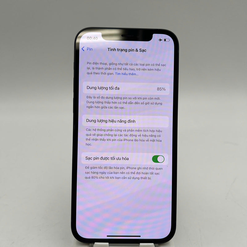 iPhone 12 64GB Đen 98% pin 85% Máy đã trả hết tiền mạng dùng như Quốc tế Apple - HH2799