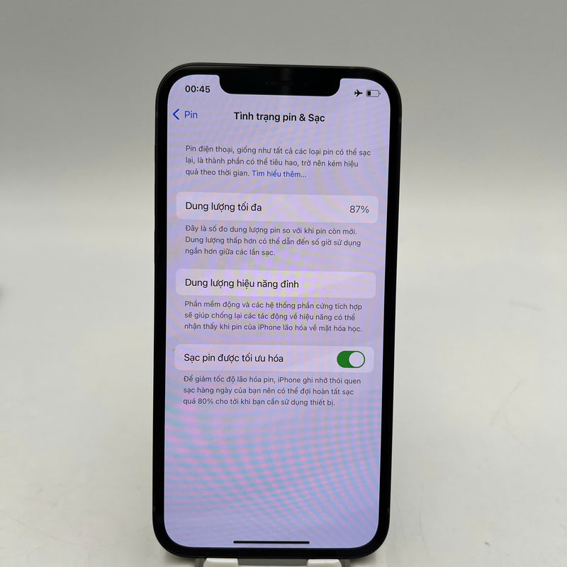 iPhone 12 64GB Đen 98% pin 87% Máy đã trả hết tiền mạng dùng như Quốc tế Apple - HH1059