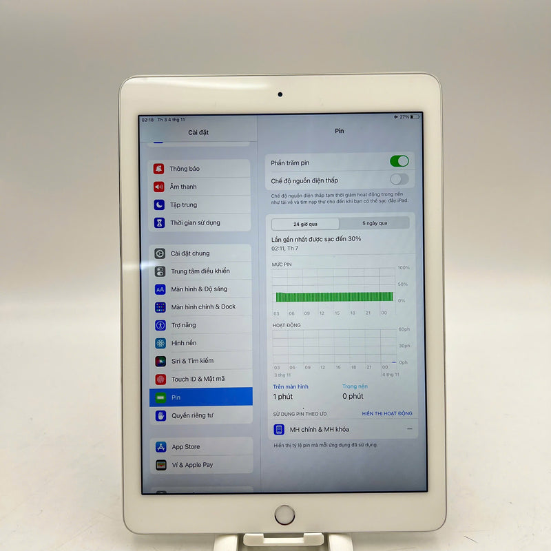 Ipad Air 2 9.7" 32GB Silver Wifi 98% pin từ 95% (Xước viền)