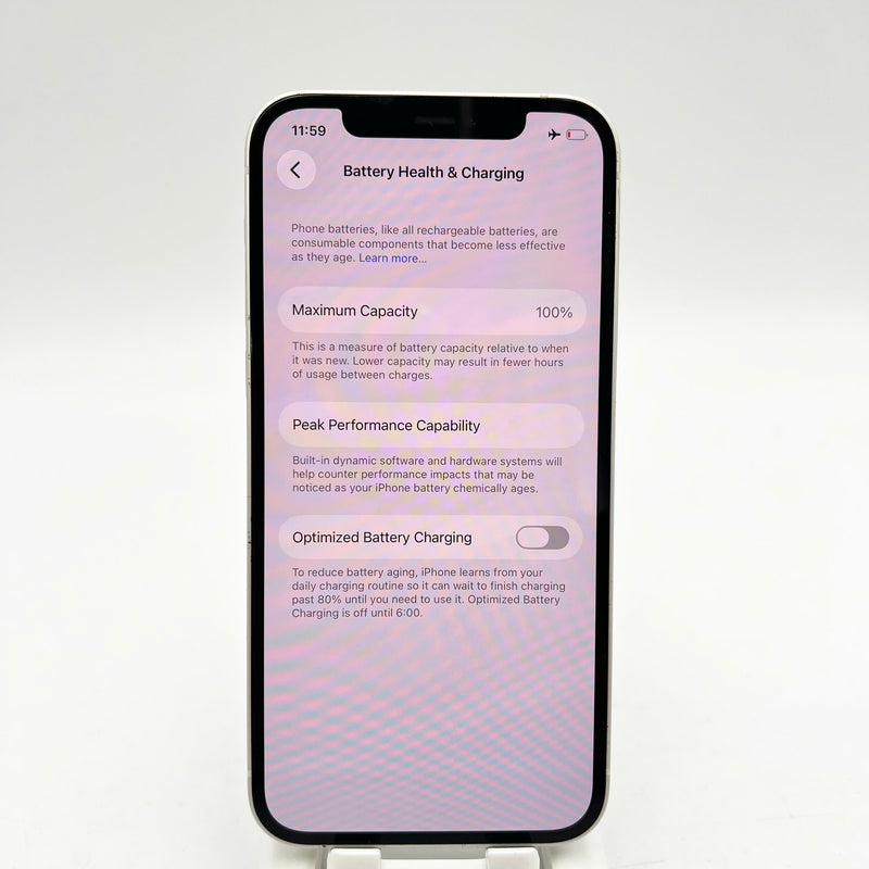 iPhone 12 256GB အဖြူရောင် 98% ဘက္ထရီ 100% စက်ပစ္စည်းသည် ကွန်ရက်အခကြေးငွေအားလုံးကို ပေးဆောင်ပြီး Apple International (ဘက်ထရီကို အစားထိုးထားသည်) - HH4336 