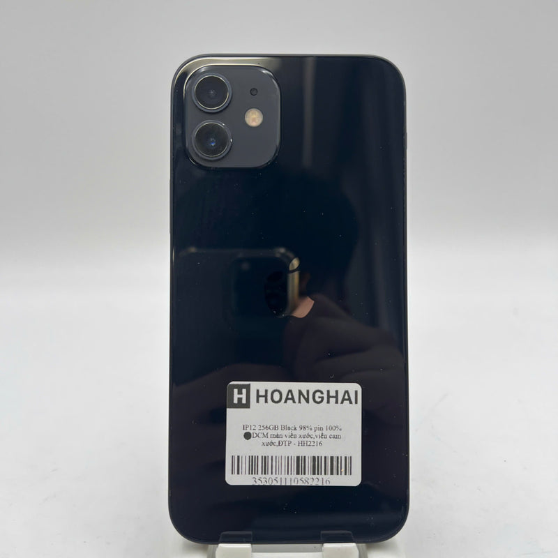 iPhone 12 256GB Đen 98% pin 100% Máy đã trả hết tiền mạng dùng như Quốc tế Apple (Đã thay pin, màn xước, viền xước, viền cam xước) - HH2216