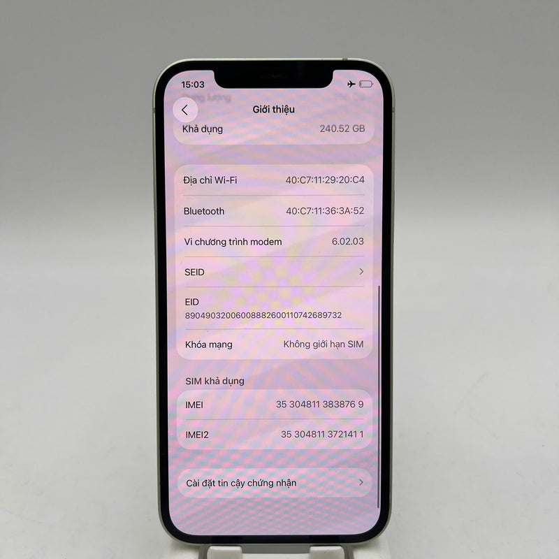 iPhone 12 256GB Xanh Lá 98% pin 100% Máy đã trả hết tiền mạng dùng như Quốc tế Apple (Đã thay pin, móp viền) - HH8769