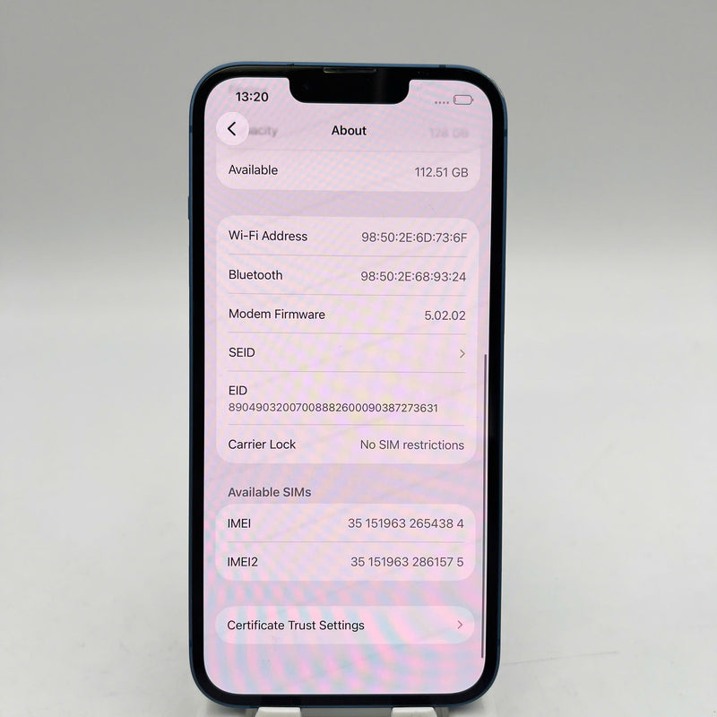 iPhone 13 128GB Xanh Dương 98% pin 100% Quốc tế Apple (Đã thay pin, xước viền) - HH4384