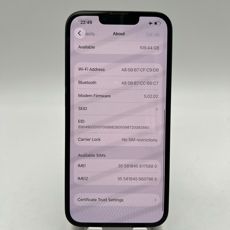 iPhone 13 128GB Đen 98% pin 100% Quốc tế từ SB (Không dùng sim SB - Đã thay pin, ám viền) - HH5880