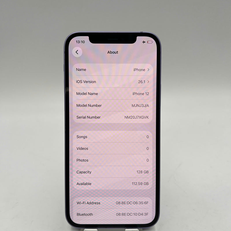 iPhone 12 128GB Tím 98% pin 100% Máy đã trả hết tiền mạng dùng như Quốc tế Apple (Đã thay pin) - HH3762