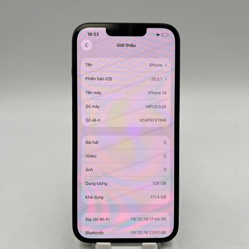 iPhone 14 128GB Đen 98% pin 100% Quốc tế từ AU (Không dùng sim AU - xước viền,ĐTP) - HH9388