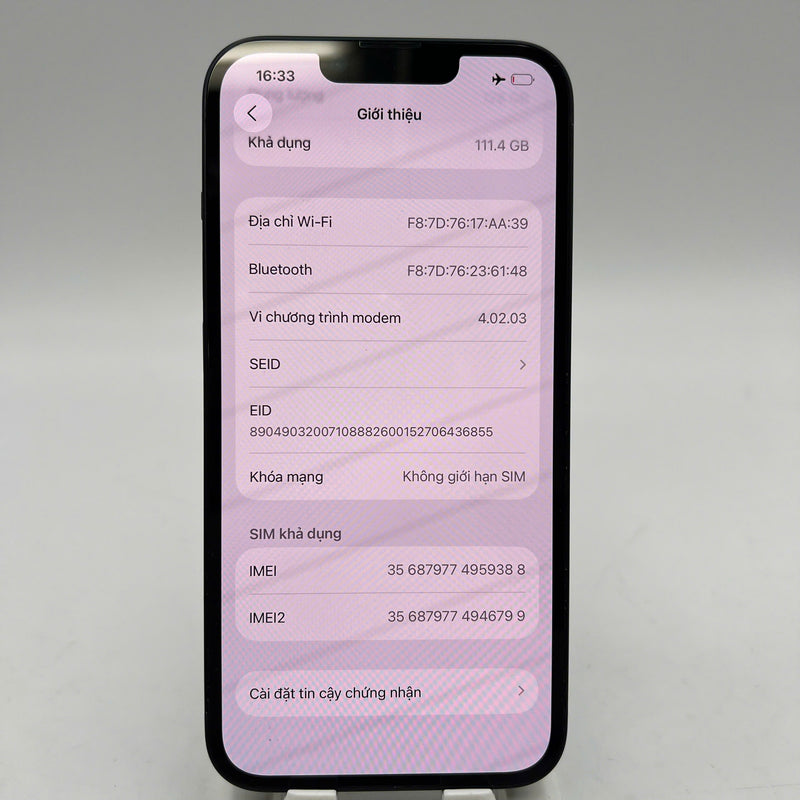 iPhone 14 128GB Đen 98% pin 100% Quốc tế từ AU (Không dùng sim AU - xước viền,ĐTP) - HH9388