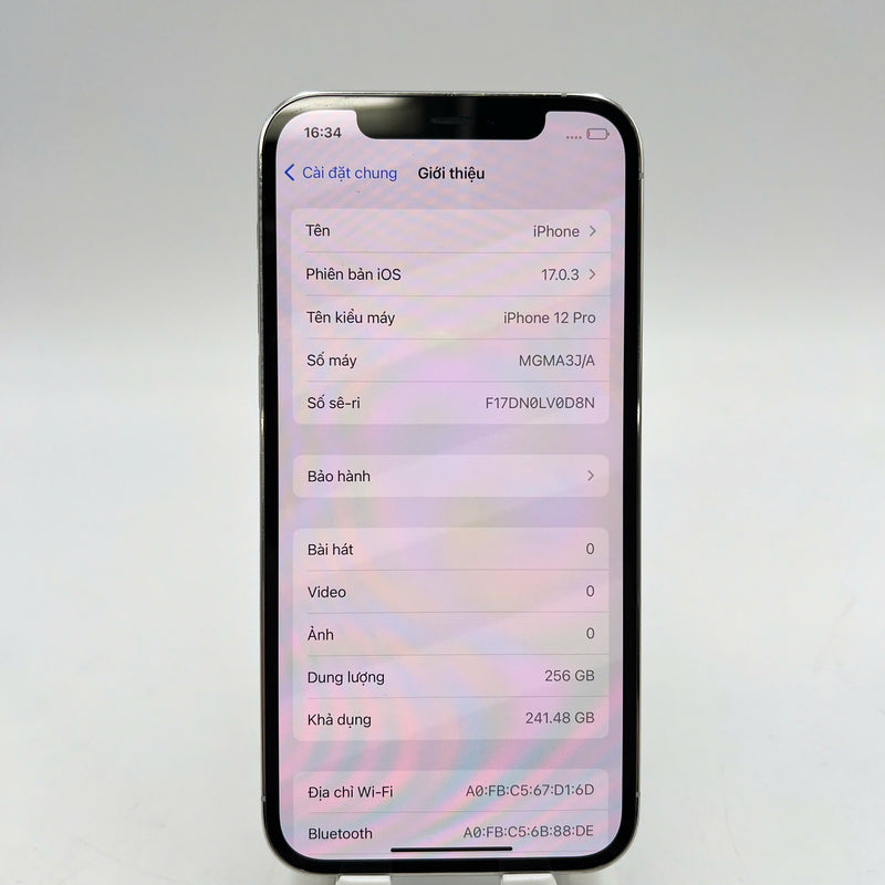 iPhone 12 Pro 256GB Trắng 98% pin 100% Máy đã trả hết tiền mạng dùng như Quốc tế Apple (xước viền, đốm 1x,ĐTP) - HH6005