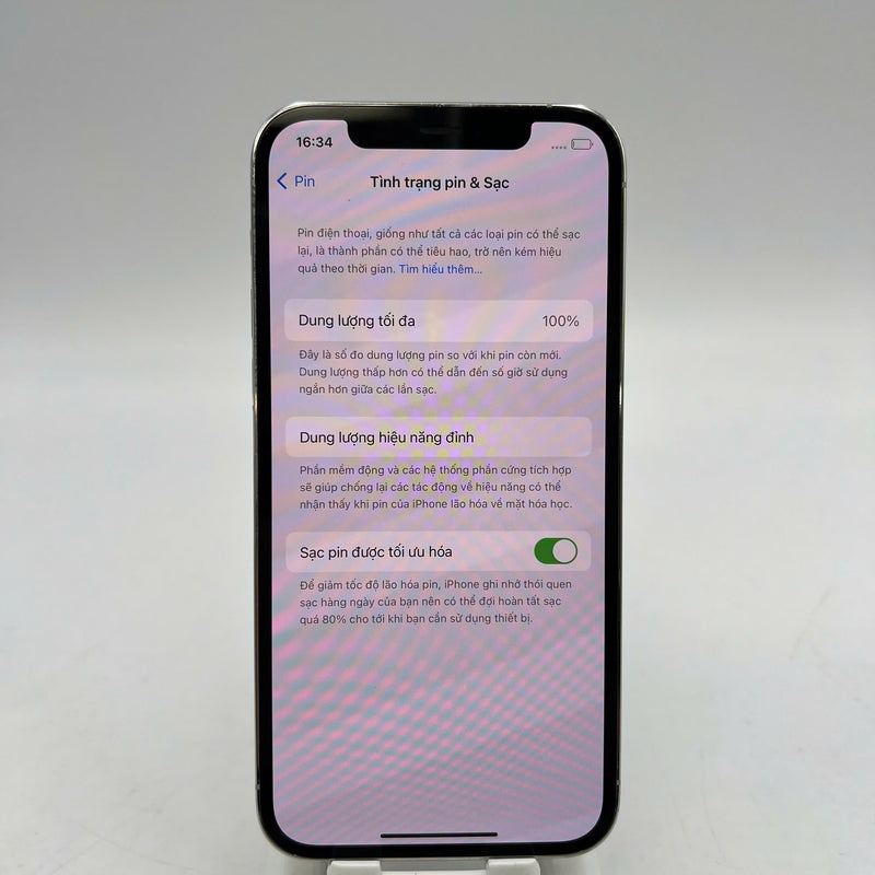 iPhone 12 Pro 256GB Trắng 98% pin 100% Máy đã trả hết tiền mạng dùng như Quốc tế Apple (xước viền, đốm 1x,ĐTP) - HH6005