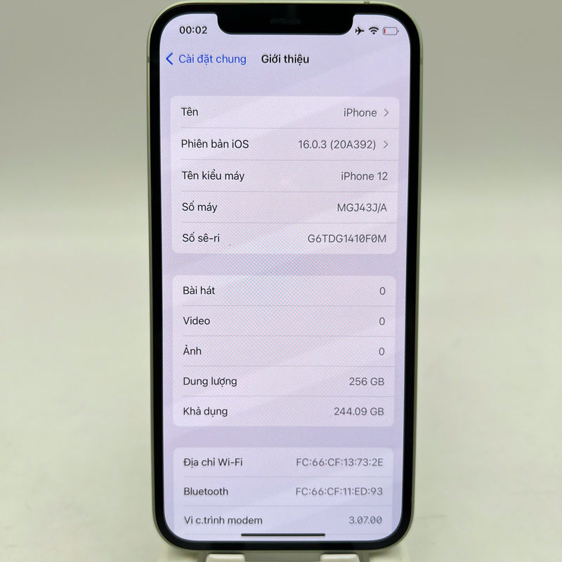 iPhone 12 256GB Xanh Lá 98% pin 100% Máy đã trả hết tiền mạng dùng như Quốc tế Apple (xước viền,ĐTP) - HH5477