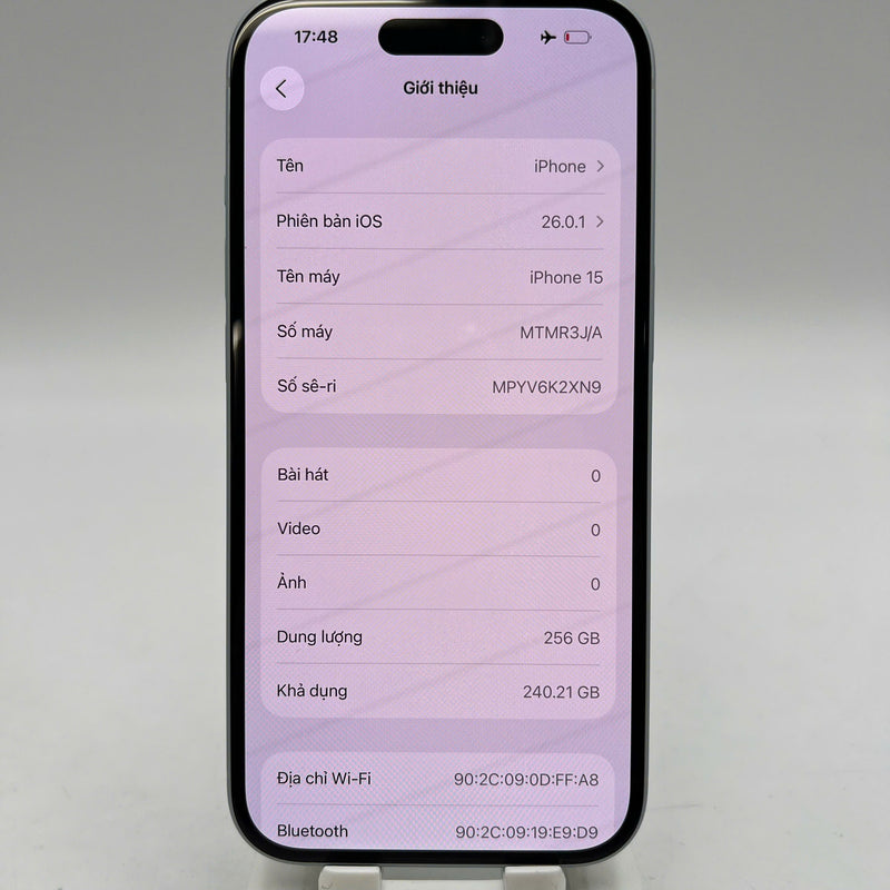 iPhone 15 256GB Xanh Dương 98% pin 100% Quốc tế từ SB (Không dùng sim SB - Đã thay pin, xước viền, viền cam xước) - HH5592