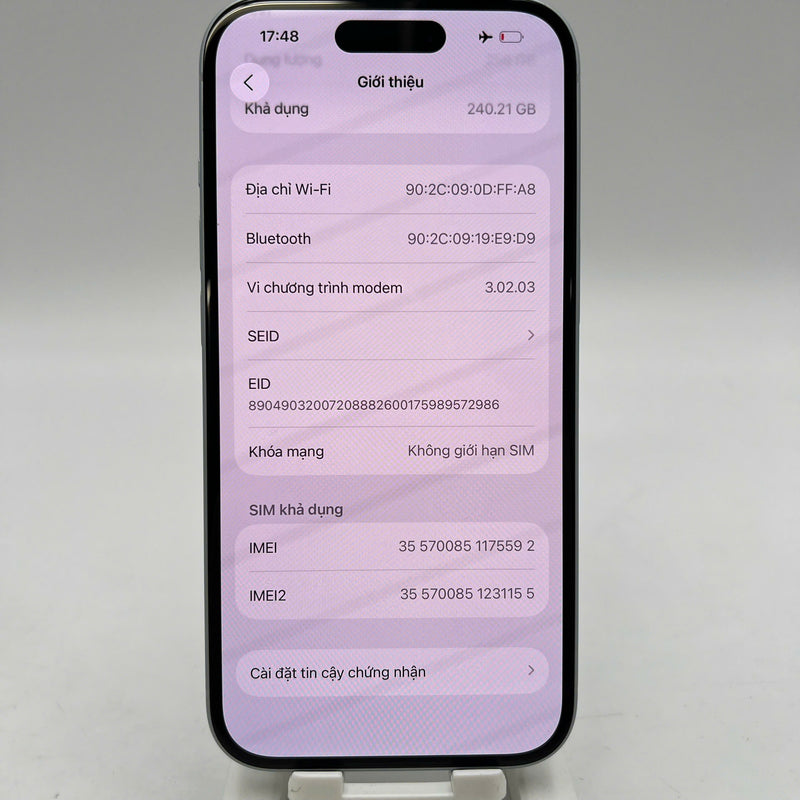 iPhone 15 256GB Xanh Dương 98% pin 100% Quốc tế từ SB (Không dùng sim SB - Đã thay pin, xước viền, viền cam xước) - HH5592