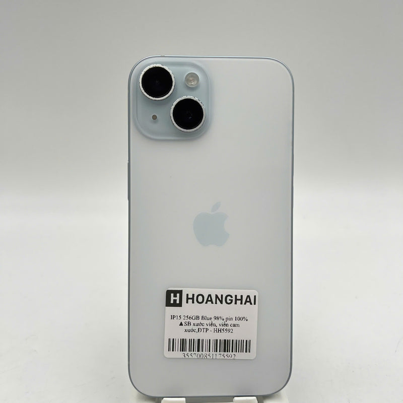 iPhone 15 256GB Xanh Dương 98% pin 100% Quốc tế từ SB (Không dùng sim SB - Đã thay pin, xước viền, viền cam xước) - HH5592
