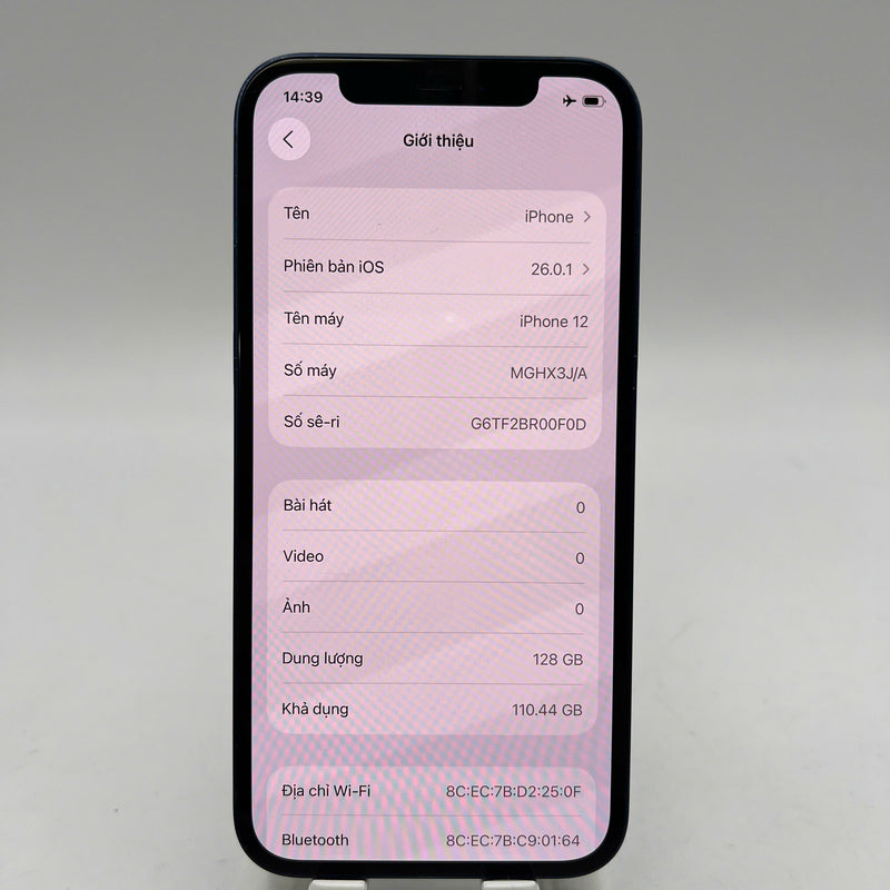 iPhone 12 128GB Xanh Dương 98% pin 100% Máy đã trả hết tiền mạng dùng như Quốc tế Apple (màn xước,viền xước,ĐTP) - HH7962