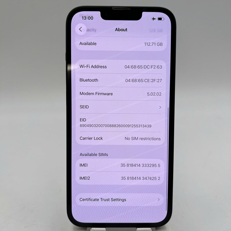 iPhone 13 128GB Đen 98% pin 100% Quốc tế từ AU (Không dùng sim AU - Đã thay pin, ám viền) - HH2955