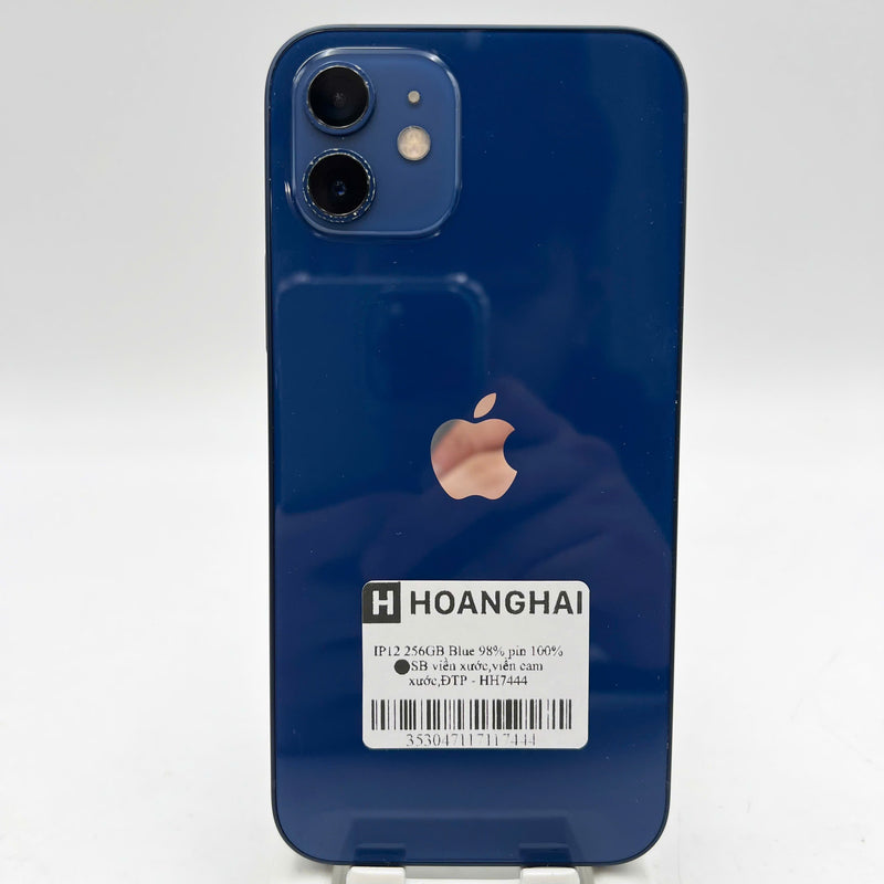 iPhone 12 256GB Xanh dương 98% pin 100% Máy đã trả hết tiền mạng dùng như Quốc tế Apple (Đã thay pin, viền xước, viền cam xước) - HH7444