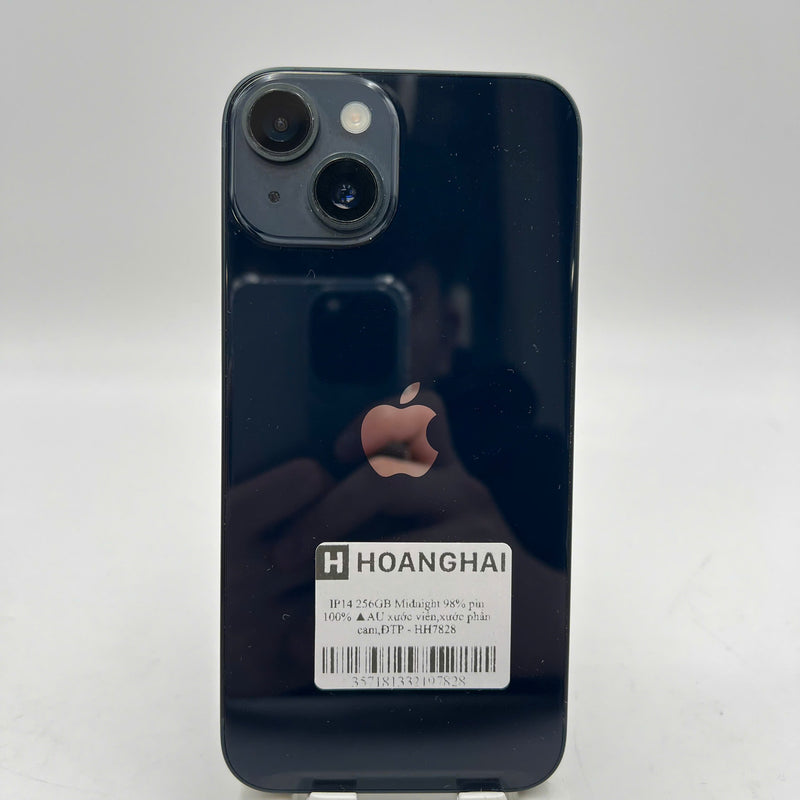 iPhone 14 256GB Đen 98% pin 100% Quốc tế từ AU (Không dùng sim AU - Đã thay pin, xước viền, xước phần cam) - HH7828