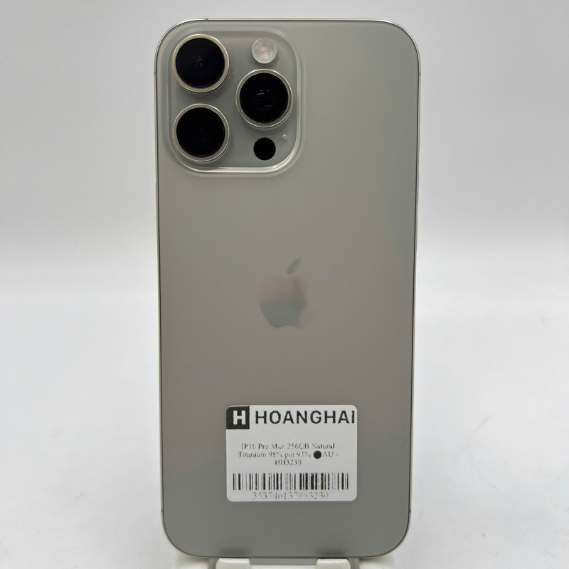 iPhone 16 Pro Max 256GB Tự Nhiên 98% pin 93% Máy đã trả hết tiền mạng dùng như Quốc tế Apple - HH3230