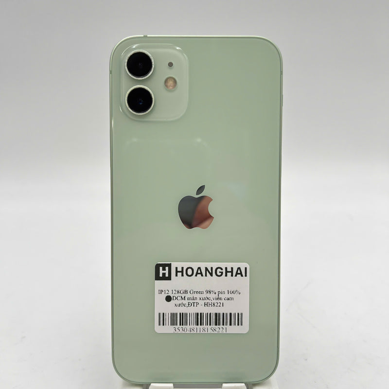 iPhone 12 128GB Xanh Lá 98% pin 100% Máy đã trả hết tiền mạng dùng như Quốc tế Apple (Đã thay pin, màn xước, viền cam xước) - HH8221