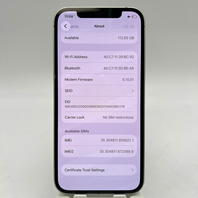 iPhone 12 128GB Xanh Lá 98% pin 100% Máy đã trả hết tiền mạng dùng như Quốc tế Apple (Đã thay pin, màn xước, viền cam xước) - HH8221