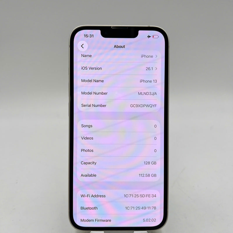 iPhone 13 128GB Trắng 98% pin 100% Quốc tế Apple (Đã thay pin, xước viền) - HH0055