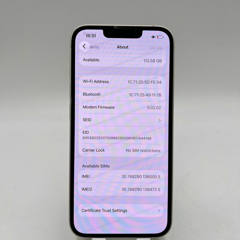 iPhone 13 128GB Trắng 98% pin 100% Quốc tế Apple (Đã thay pin, xước viền) - HH0055