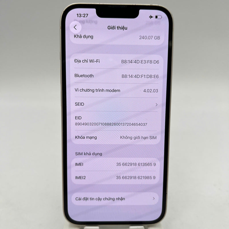 iPhone 14 256GB Trắng 98% pin 100% Quốc tế từ AU (Không dùng sim AU - Đã thay pin, màn viền xước, xước viền cam) - HH5659