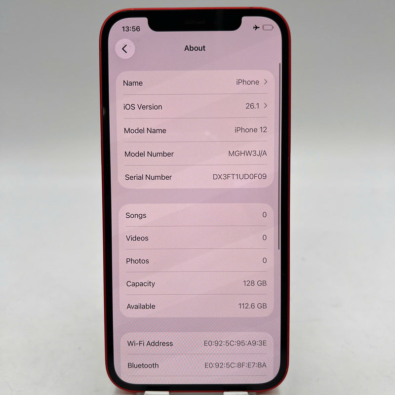 iPhone 12 128GB Đỏ 98% pin 100% Máy đã trả hết tiền mạng dùng như Quốc tế Apple (Đã thay pin) - HH8503