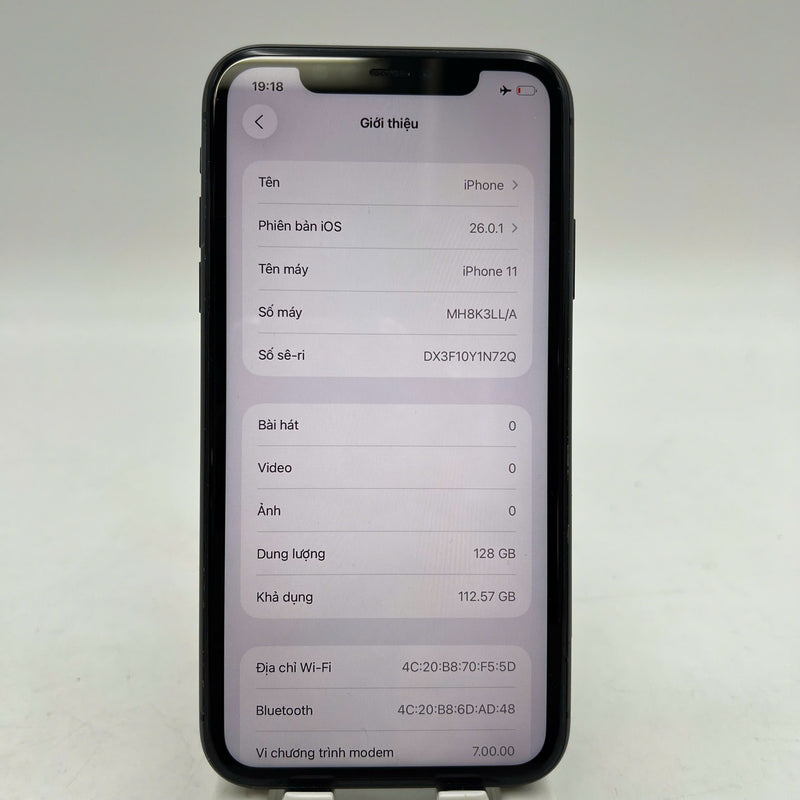 iPhone 11 128GB Đen 98% pin 100% Quốc tế Apple (Đã thay pin, đã thay màn, viền xước, viền cam xước) - HH5423