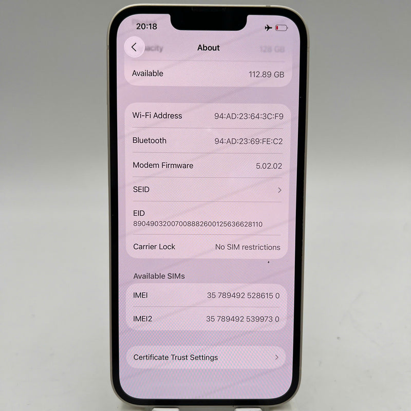 iPhone 13 128GB Trắng 98% pin 100% Quốc tế Apple (Đã thay pin) - HH6150