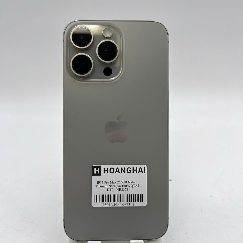 iPhone 15 Pro Max 256GB Tự Nhiên 98% pin 100% Quốc tế Apple (Đã thay pin) - HH2371