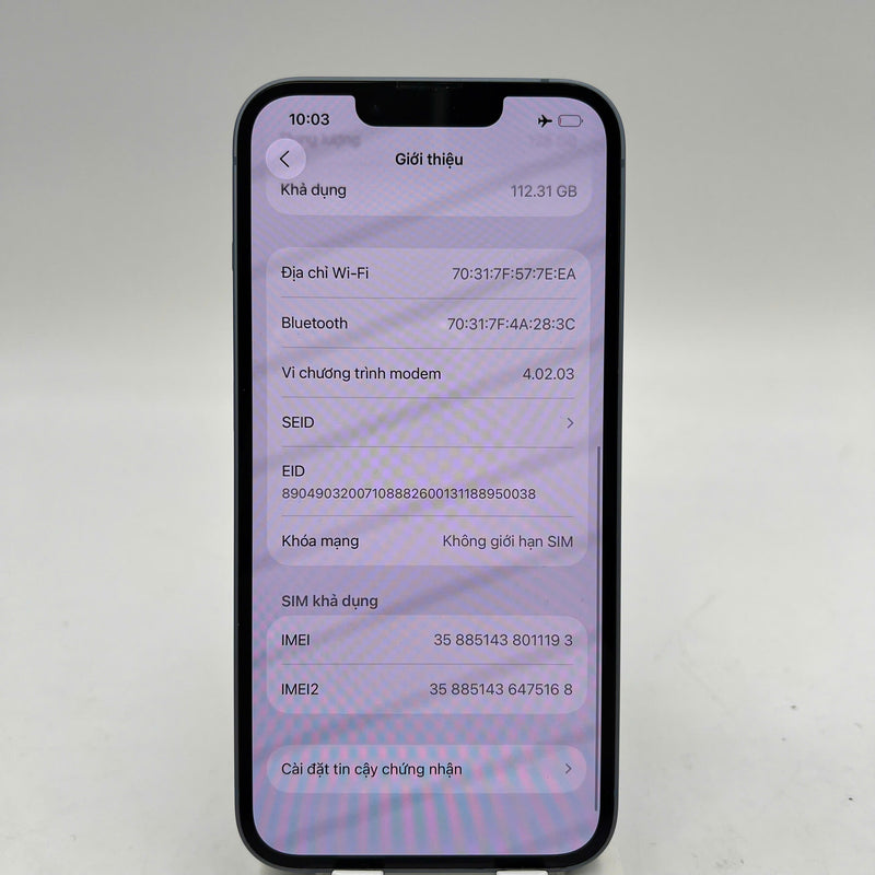 iPhone 14 128GB Xanh Dương 98% pin 100% Quốc tế từ AU (Không dùng sim AU - Đã thay pin, viền cam xước) - HH1193