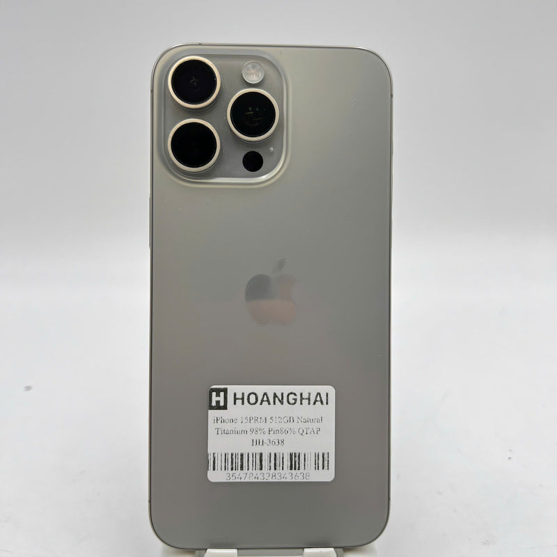 iPhone 15 Pro Max 512GB Tự Nhiên 98% pin 86% Quốc tế Apple - HH3638