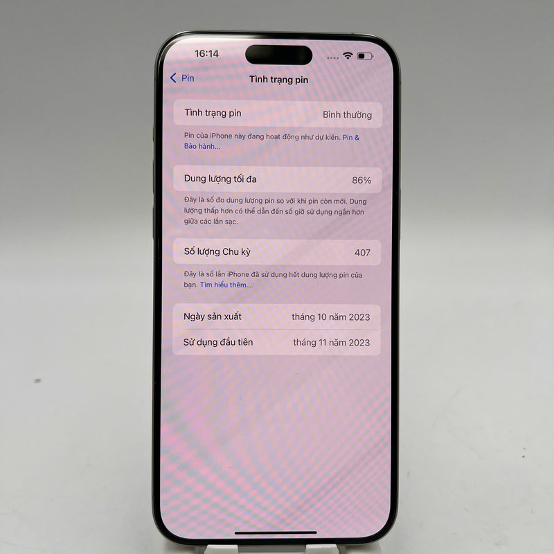 iPhone 15 Pro Max 512GB Tự Nhiên 98% pin 86% Quốc tế Apple - HH3638